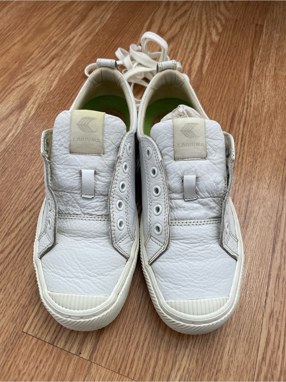 CARIUMA Low White Premium Leather Sneakers, 8